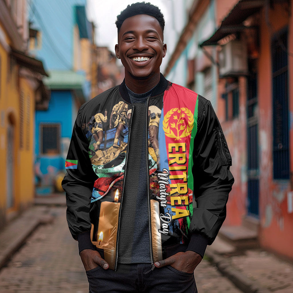 Personalized Eritrea Martyrs Day Sleeve Zip Bomber Jacket Honoring the Fallen