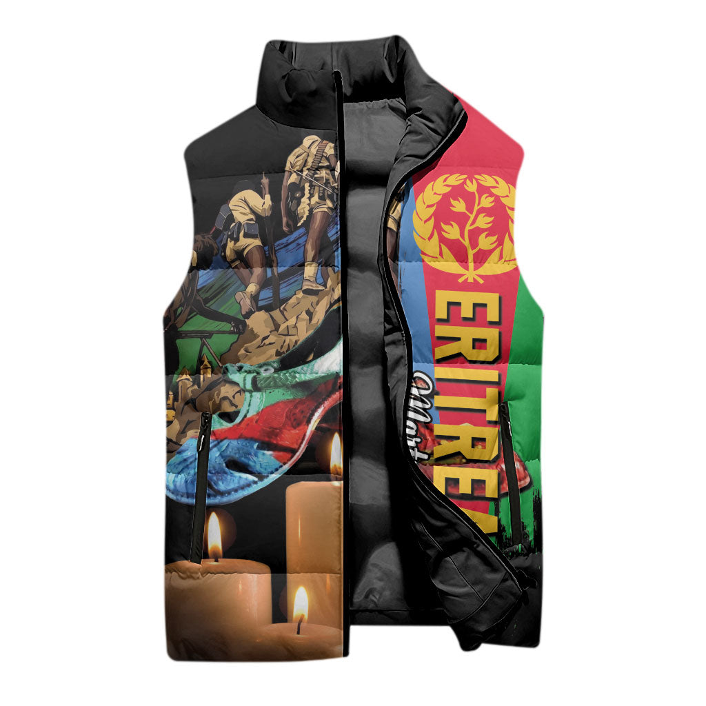 Personalized Eritrea Martyrs Day Sleeveless Puffer Jacket Honoring the Fallen