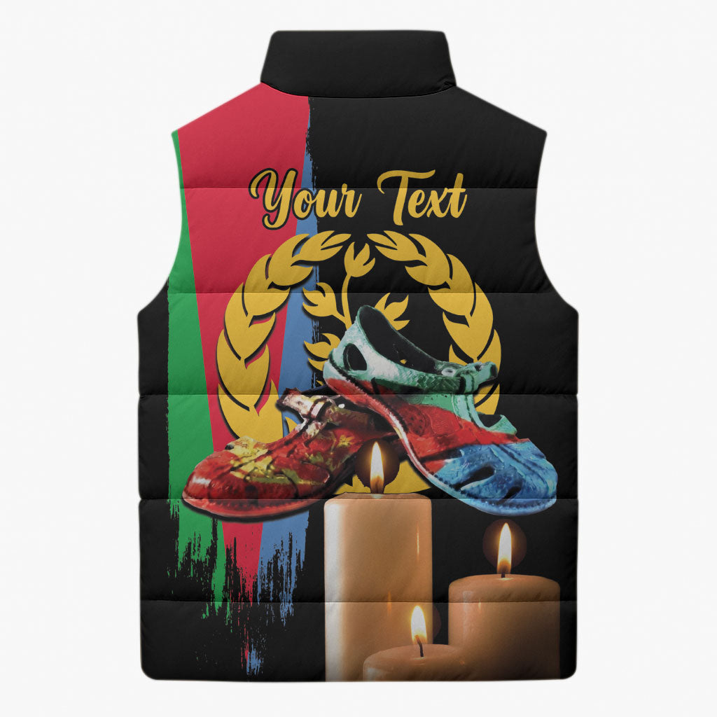 Personalized Eritrea Martyrs Day Sleeveless Puffer Jacket Honoring the Fallen