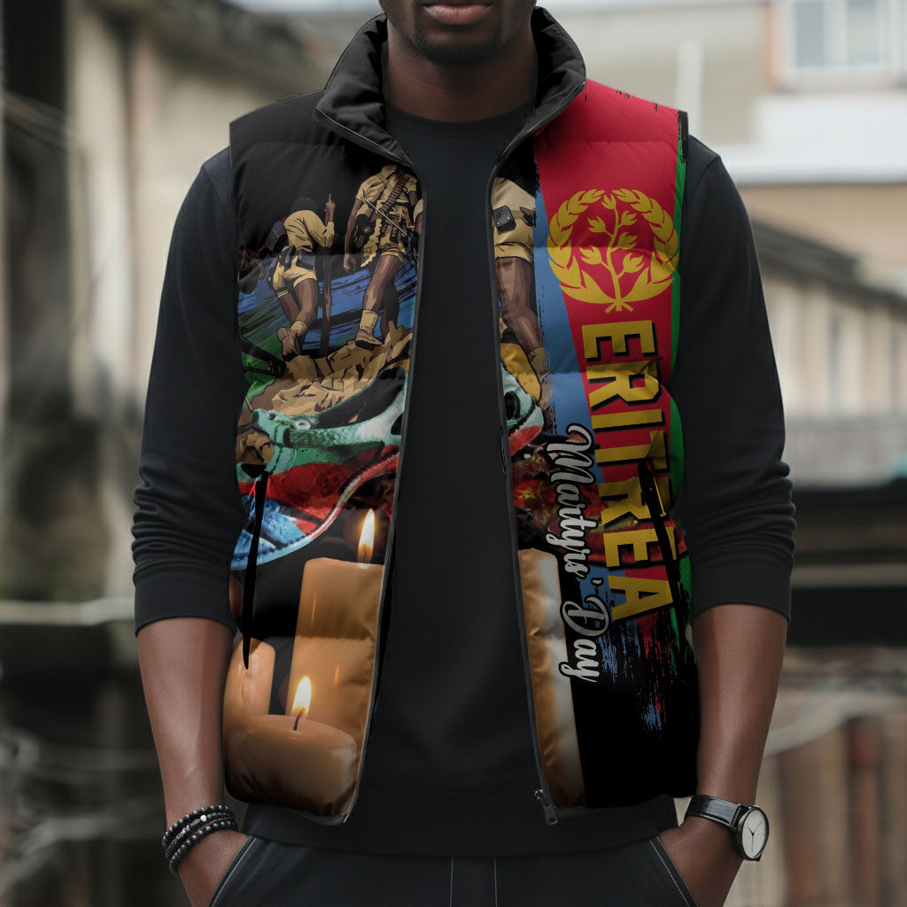 Personalized Eritrea Martyrs Day Sleeveless Puffer Jacket Honoring the Fallen