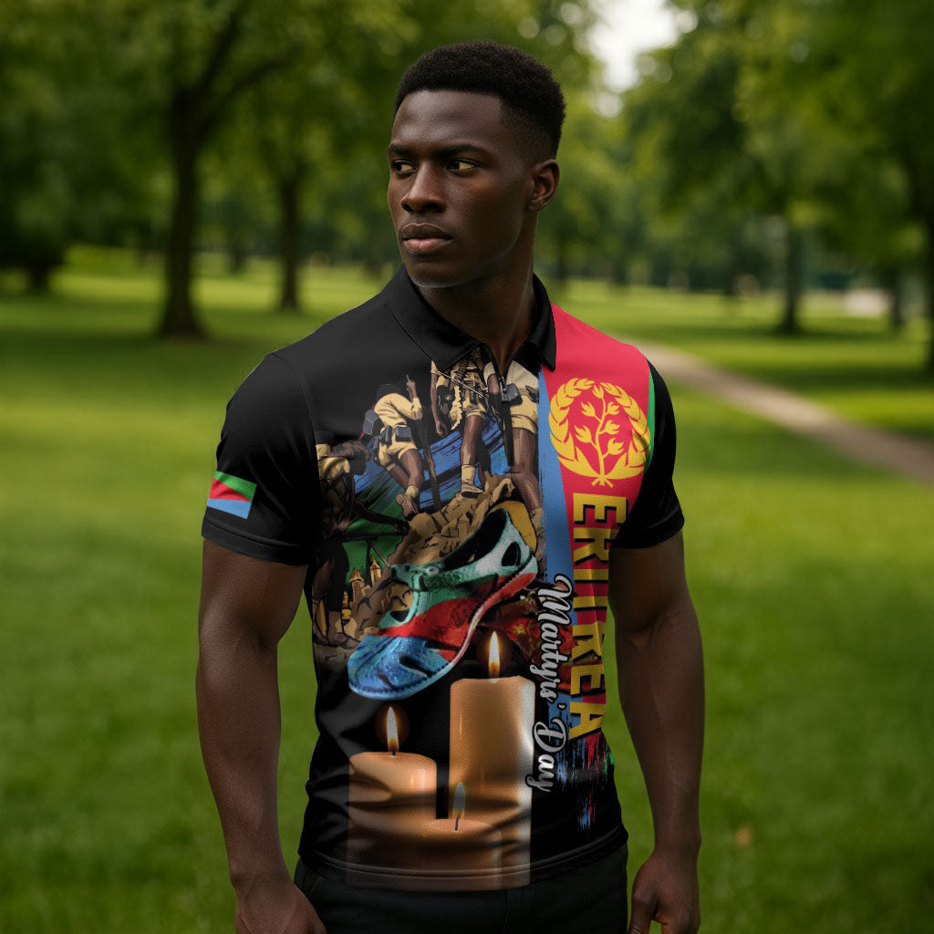 Personalized Eritrea Martyrs Day Zipper Polo Shirt Honoring the Fallen
