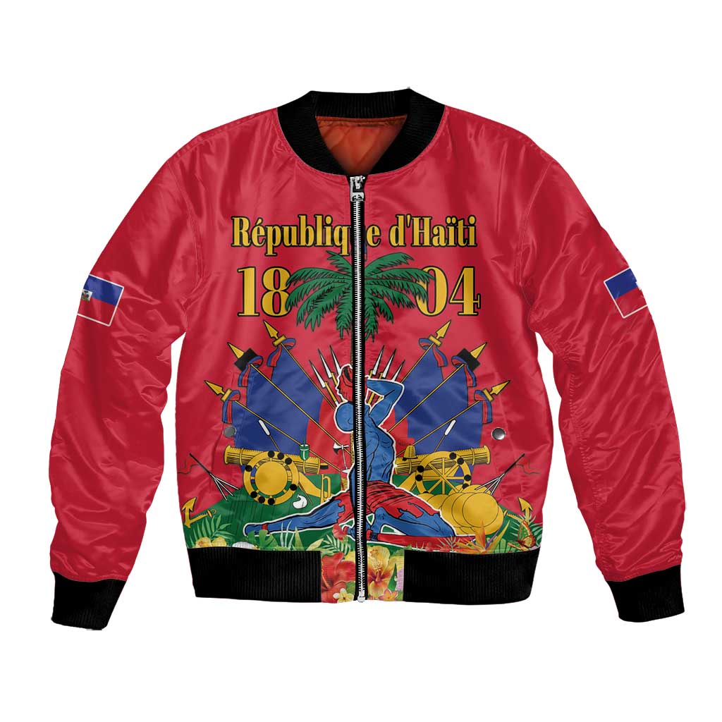 Afro-Haitians Independence Day Bomber Jacket Le Marron Inconnu Unity Makes Strength - African Pride