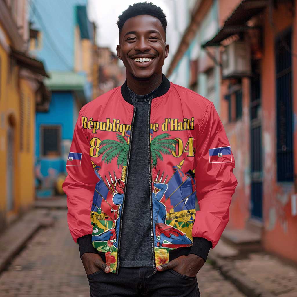 Afro-Haitians Independence Day Bomber Jacket Le Marron Inconnu Unity Makes Strength - African Pride