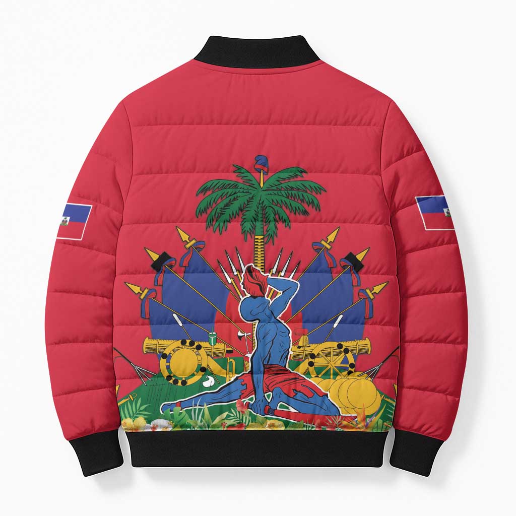 Afro-Haitians Independence Day Bomber Puffer Jacket Le Marron Inconnu Unity Makes Strength