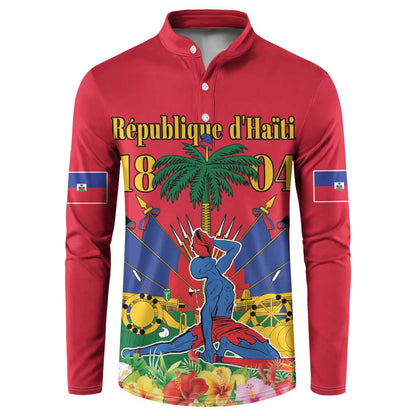 Afro-Haitians Independence Day Button Sweatshirt Le Marron Inconnu Unity Makes Strength