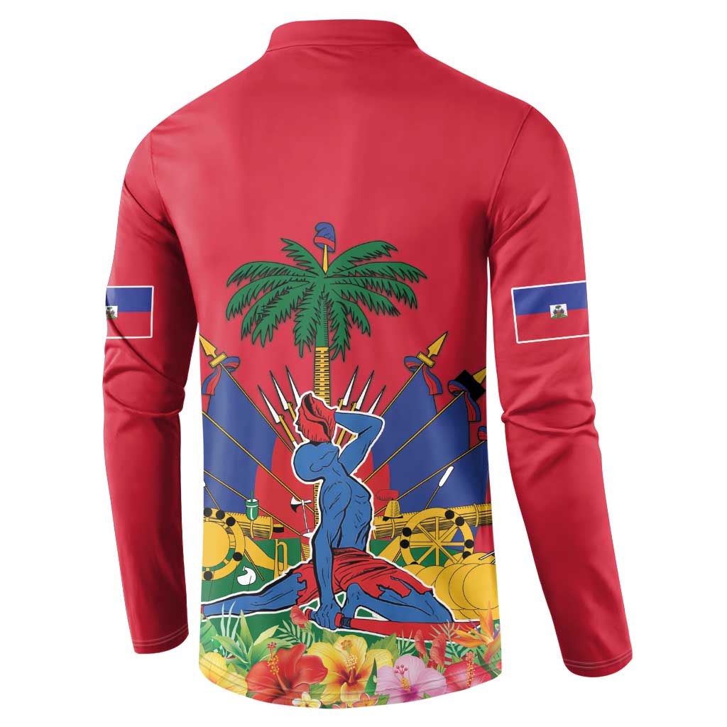 Afro-Haitians Independence Day Button Sweatshirt Le Marron Inconnu Unity Makes Strength