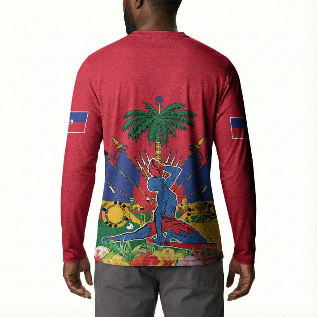 Afro-Haitians Independence Day Button Sweatshirt Le Marron Inconnu Unity Makes Strength
