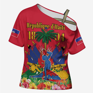 Afro-Haitians Independence Day Cross Shoulder Shirt Le Marron Inconnu Unity Makes Strength