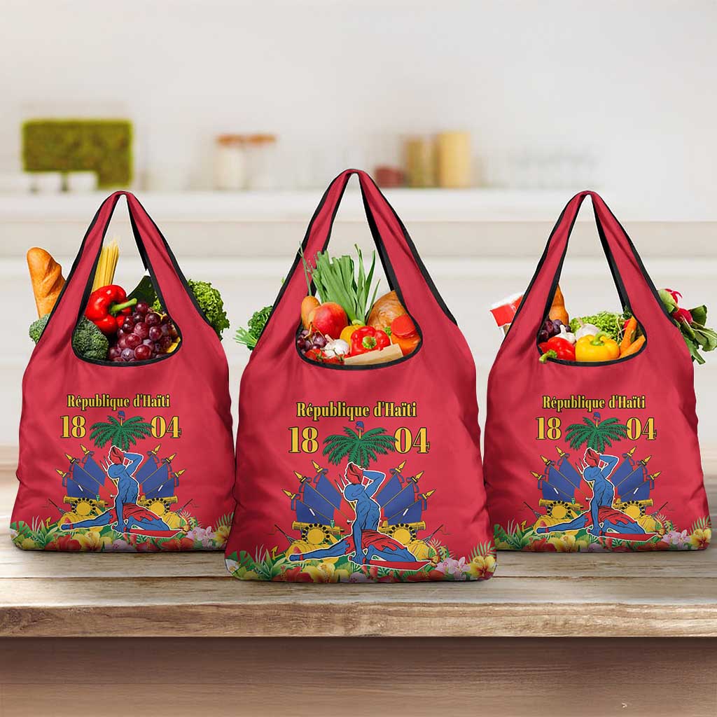 Afro-Haitians Independence Day Grocery Bag Le Marron Inconnu Unity Makes Strength - African Pride