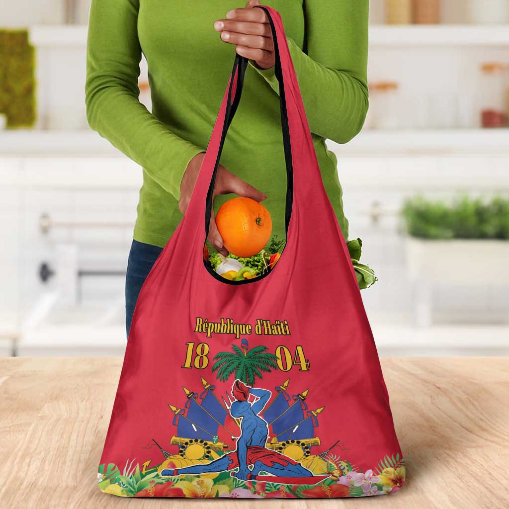 Afro-Haitians Independence Day Grocery Bag Le Marron Inconnu Unity Makes Strength - African Pride