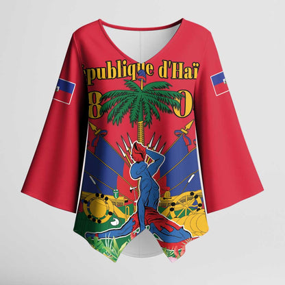 Afro-Haitians Independence Day Kimono Sleeve Blouse Le Marron Inconnu Unity Makes Strength