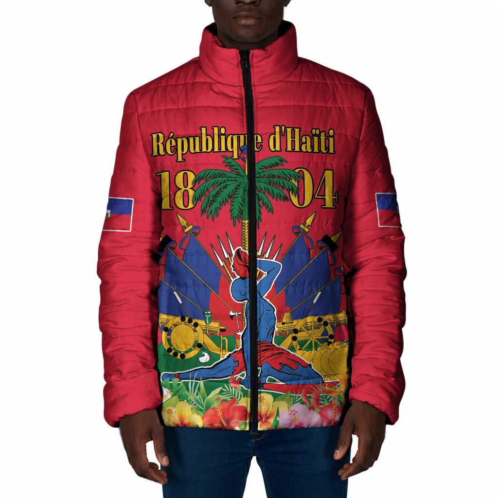 Afro-Haitians Independence Day Padded Jacket Le Marron Inconnu Unity Makes Strength