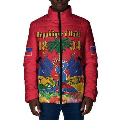 Afro-Haitians Independence Day Padded Jacket Le Marron Inconnu Unity Makes Strength