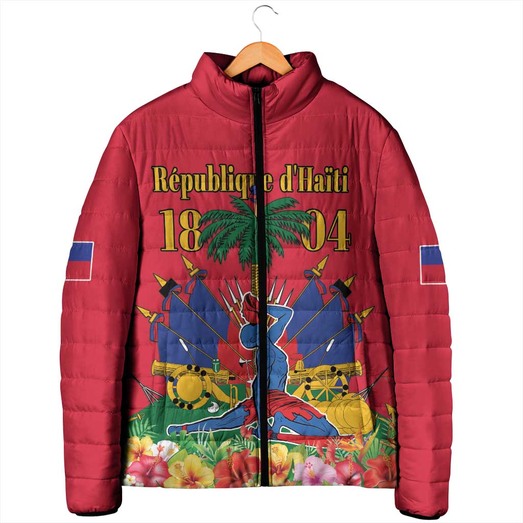 Afro-Haitians Independence Day Padded Jacket Le Marron Inconnu Unity Makes Strength