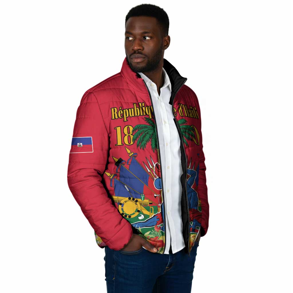 Afro-Haitians Independence Day Padded Jacket Le Marron Inconnu Unity Makes Strength