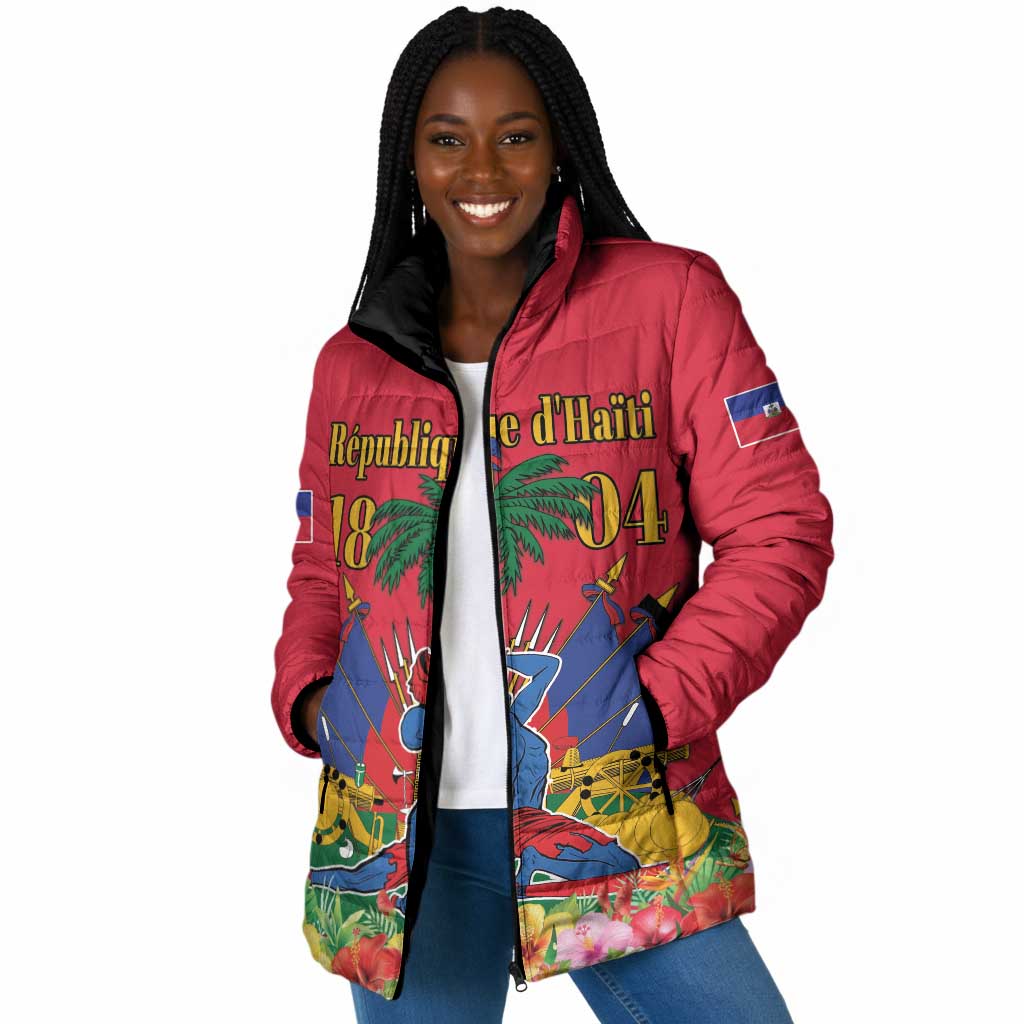 Afro-Haitians Independence Day Padded Jacket Le Marron Inconnu Unity Makes Strength