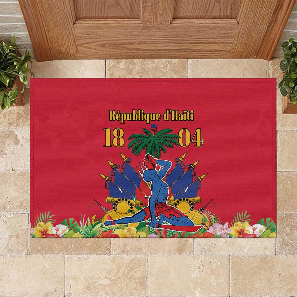 Afro-Haitians Independence Day Rubber Doormat Le Marron Inconnu Unity Makes Strength - African Pride
