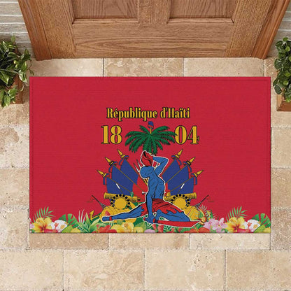 Afro-Haitians Independence Day Rubber Doormat Le Marron Inconnu Unity Makes Strength - African Pride