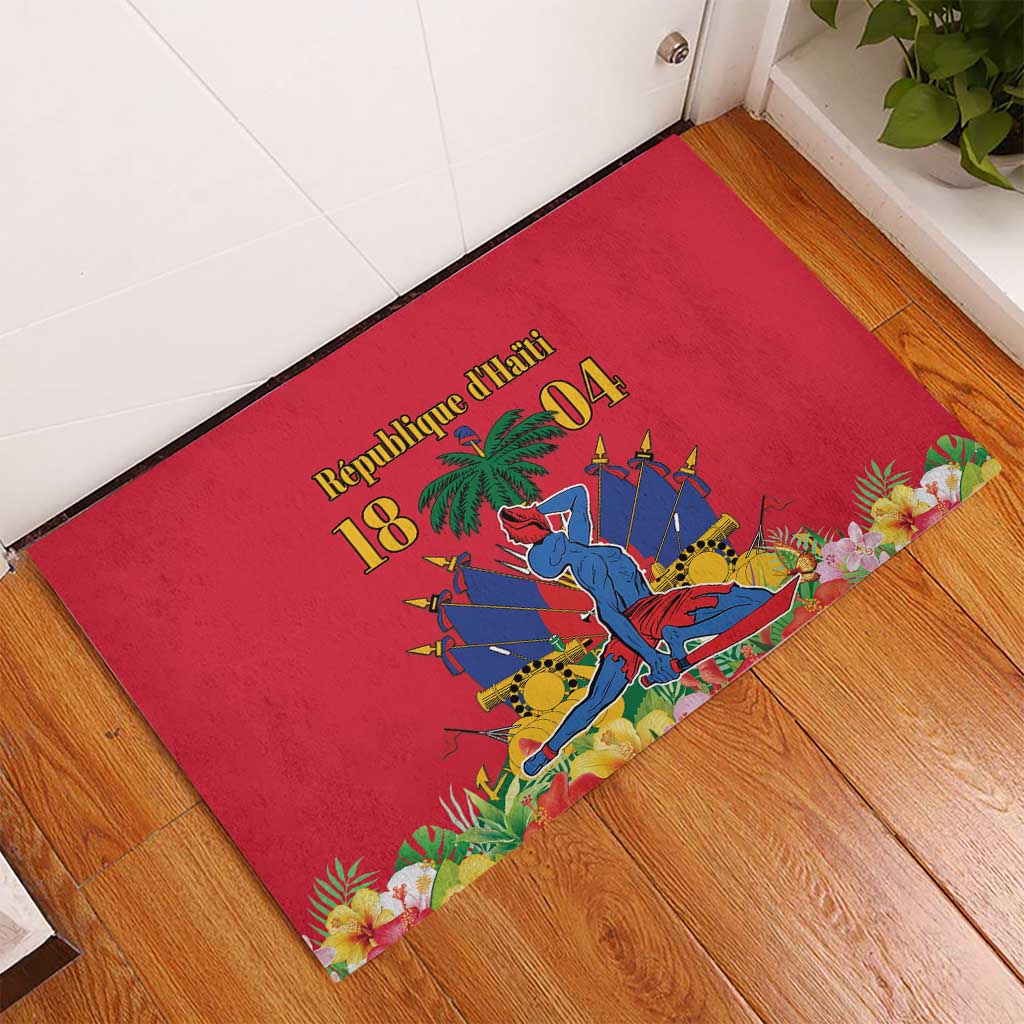 Afro-Haitians Independence Day Rubber Doormat Le Marron Inconnu Unity Makes Strength - African Pride