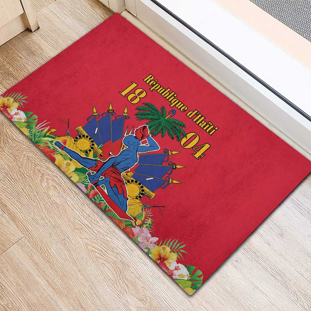 Afro-Haitians Independence Day Rubber Doormat Le Marron Inconnu Unity Makes Strength - African Pride