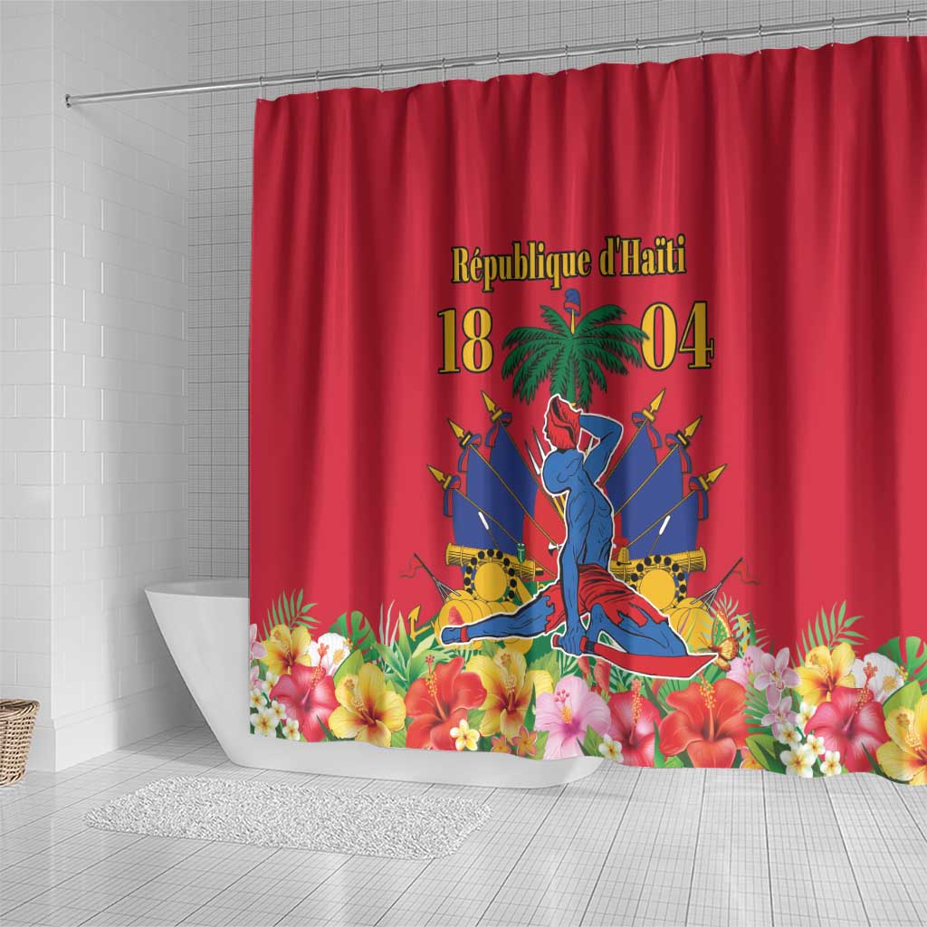 Afro-Haitians Independence Day Shower Curtain Le Marron Inconnu Unity Makes Strength - African Pride