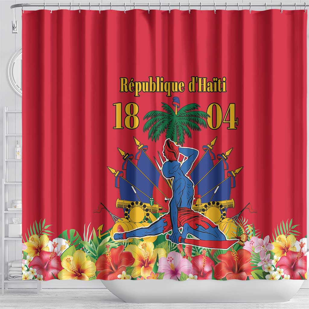 Afro-Haitians Independence Day Shower Curtain Le Marron Inconnu Unity Makes Strength - African Pride
