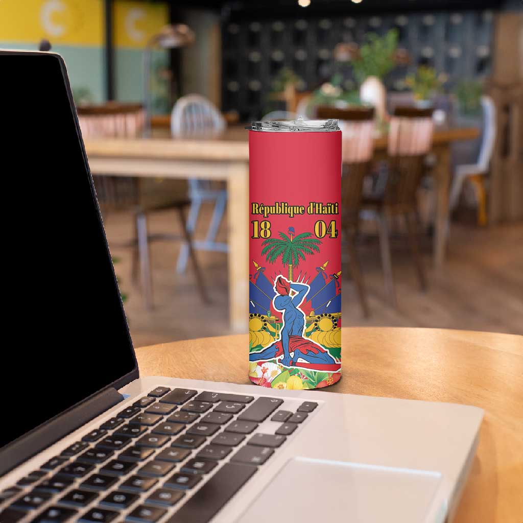 Afro-Haitians Independence Day Skinny Tumbler Le Marron Inconnu Unity Makes Strength - African Pride