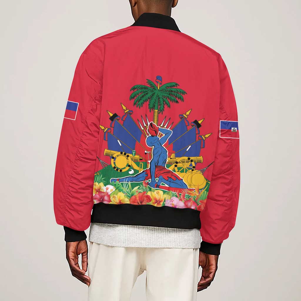 Afro-Haitians Independence Day Sleeve Zip Bomber Jacket Le Marron Inconnu Unity Makes Strength - African Pride