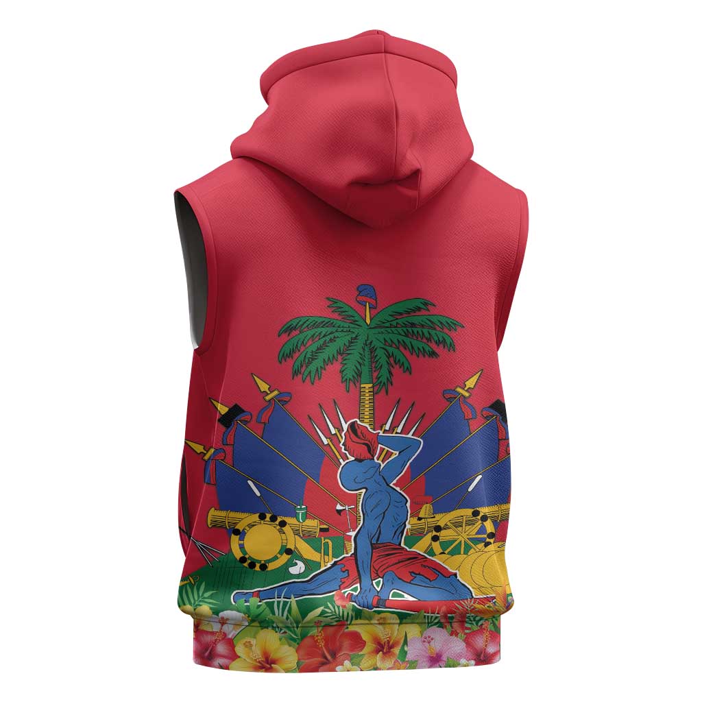 Afro-Haitians Independence Day Sleeveless Hoodie Le Marron Inconnu Unity Makes Strength - African Pride