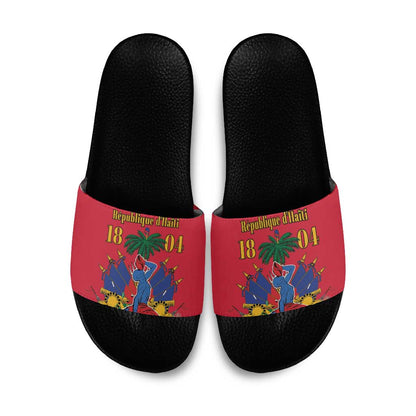 Afro-Haitians Independence Day Slide Sandals Le Marron Inconnu Unity Makes Strength
