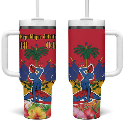 Afro-Haitians Independence Day Tumbler With Handle Le Marron Inconnu Unity Makes Strength - African Pride