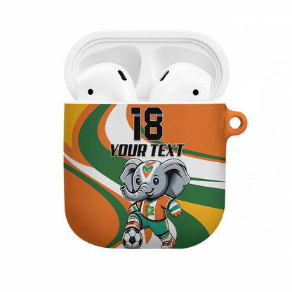 Custom Ivory Coast Football AirPods Case Les Elephants Mascot - African Pride