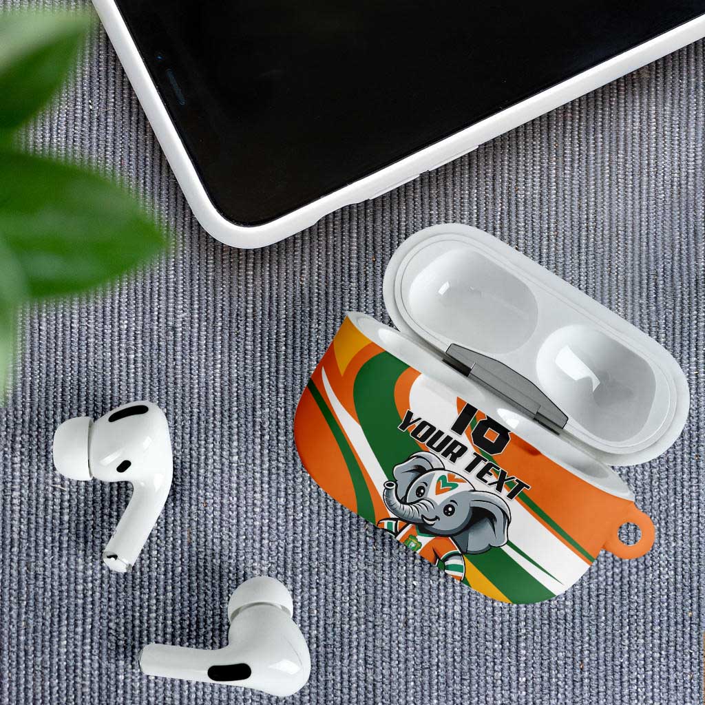 Custom Ivory Coast Football AirPods Case Les Elephants Mascot - African Pride
