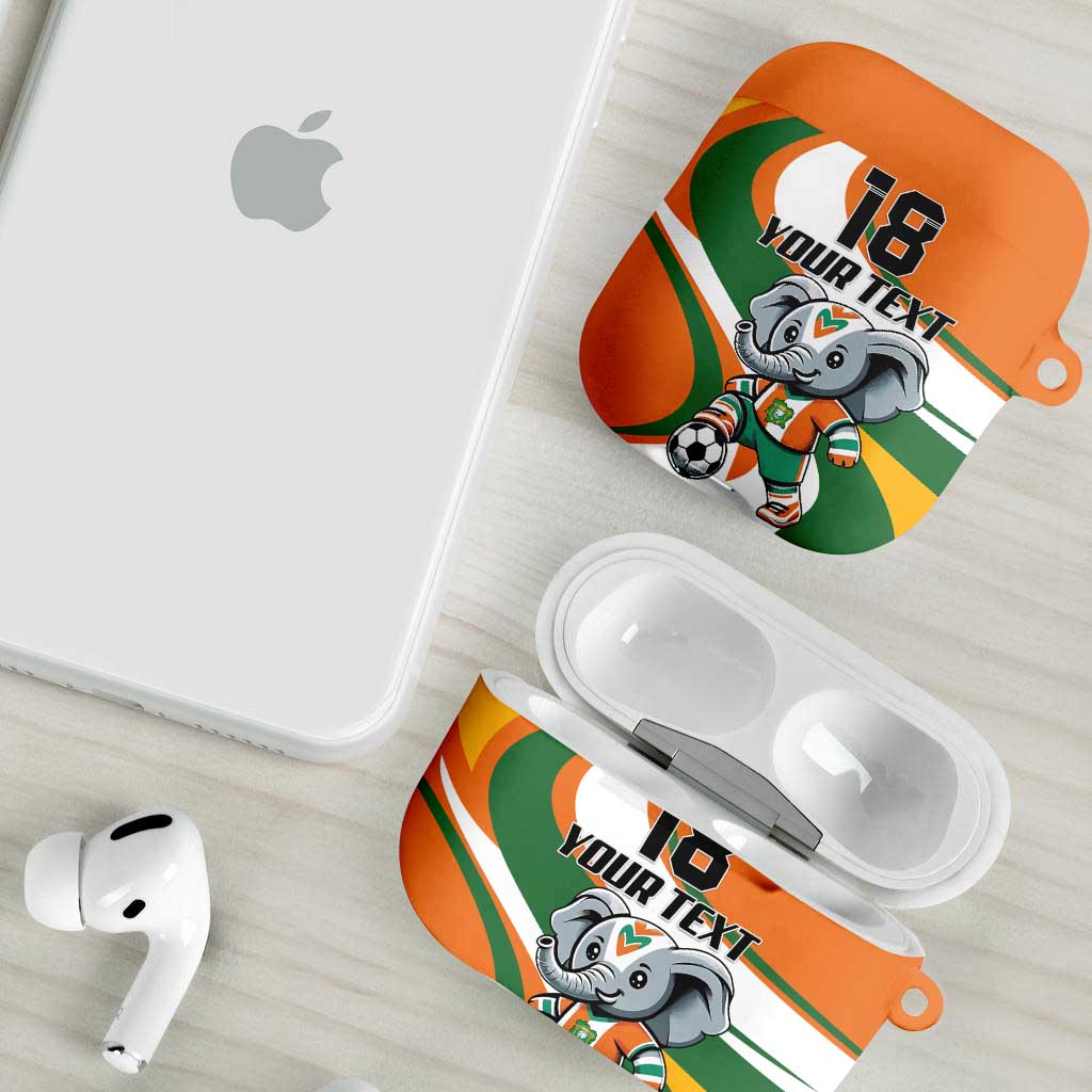 Custom Ivory Coast Football AirPods Case Les Elephants Mascot - African Pride
