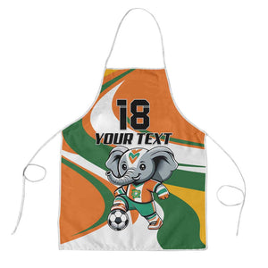 Custom Ivory Coast Football Apron Les Elephants Mascot - African Pride