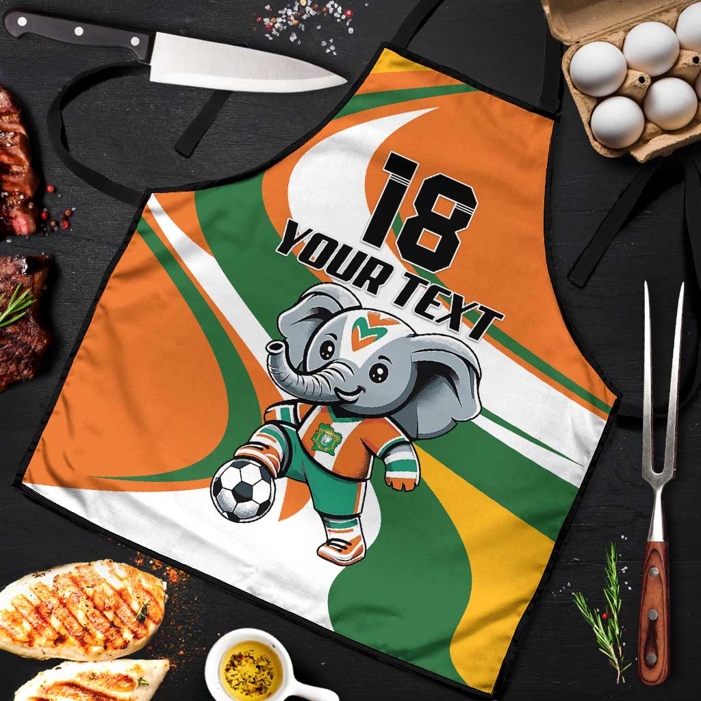 Custom Ivory Coast Football Apron Les Elephants Mascot - African Pride