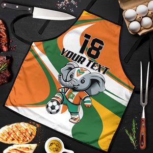 Custom Ivory Coast Football Apron Les Elephants Mascot - African Pride