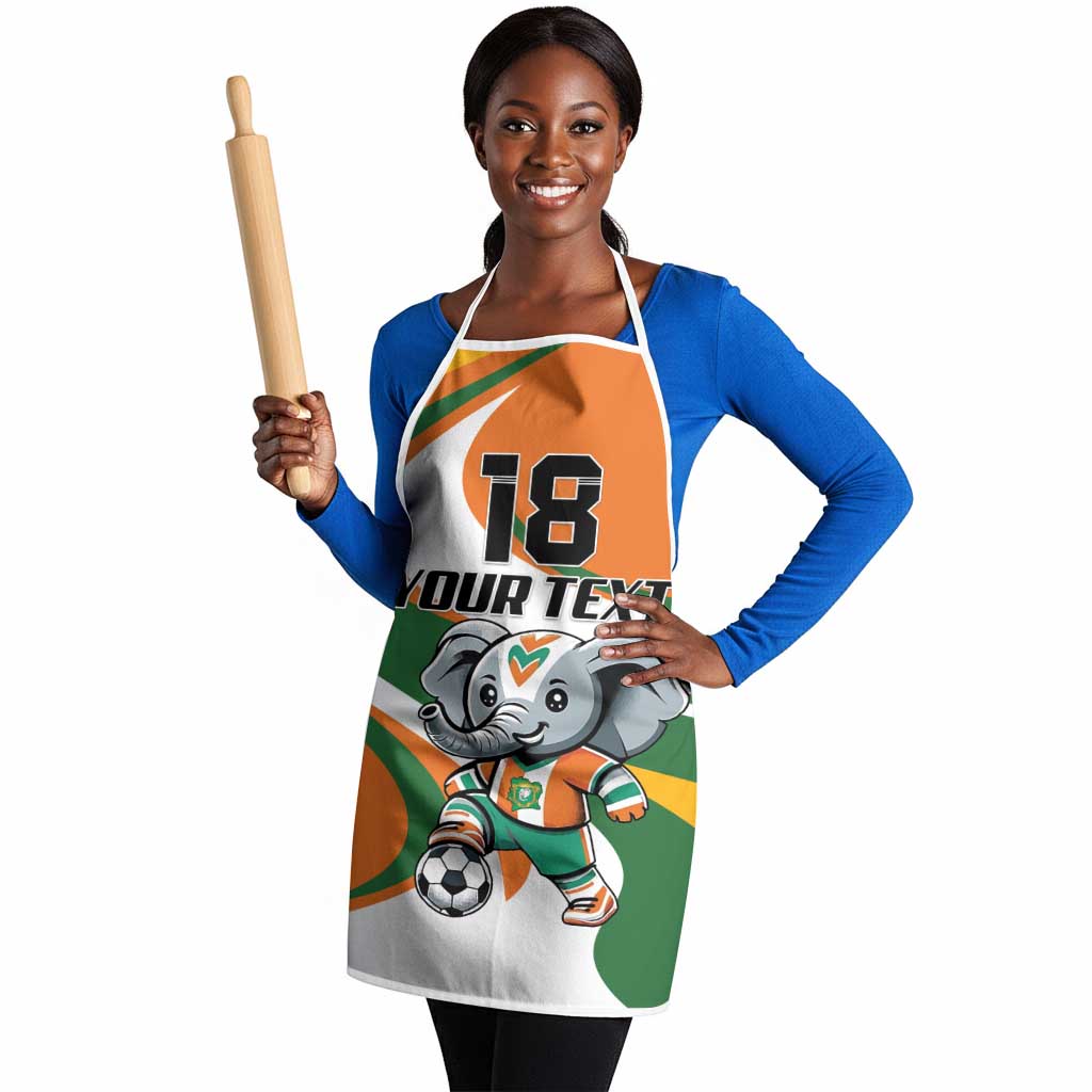 Custom Ivory Coast Football Apron Les Elephants Mascot - African Pride
