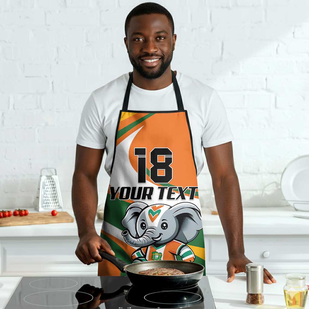 Custom Ivory Coast Football Apron Les Elephants Mascot - African Pride