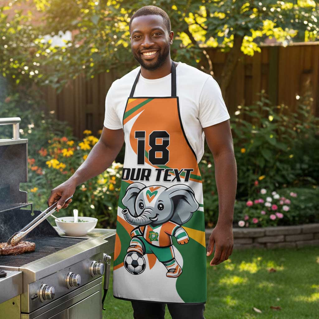 Custom Ivory Coast Football Apron Les Elephants Mascot - African Pride