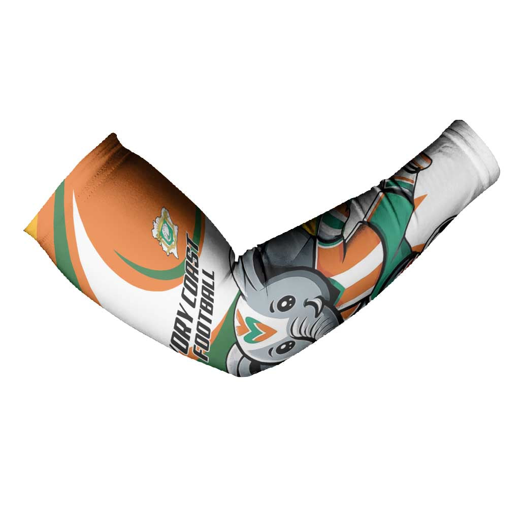 Custom Ivory Coast Football Arm Sleeves Les Elephants Mascot - African Pride