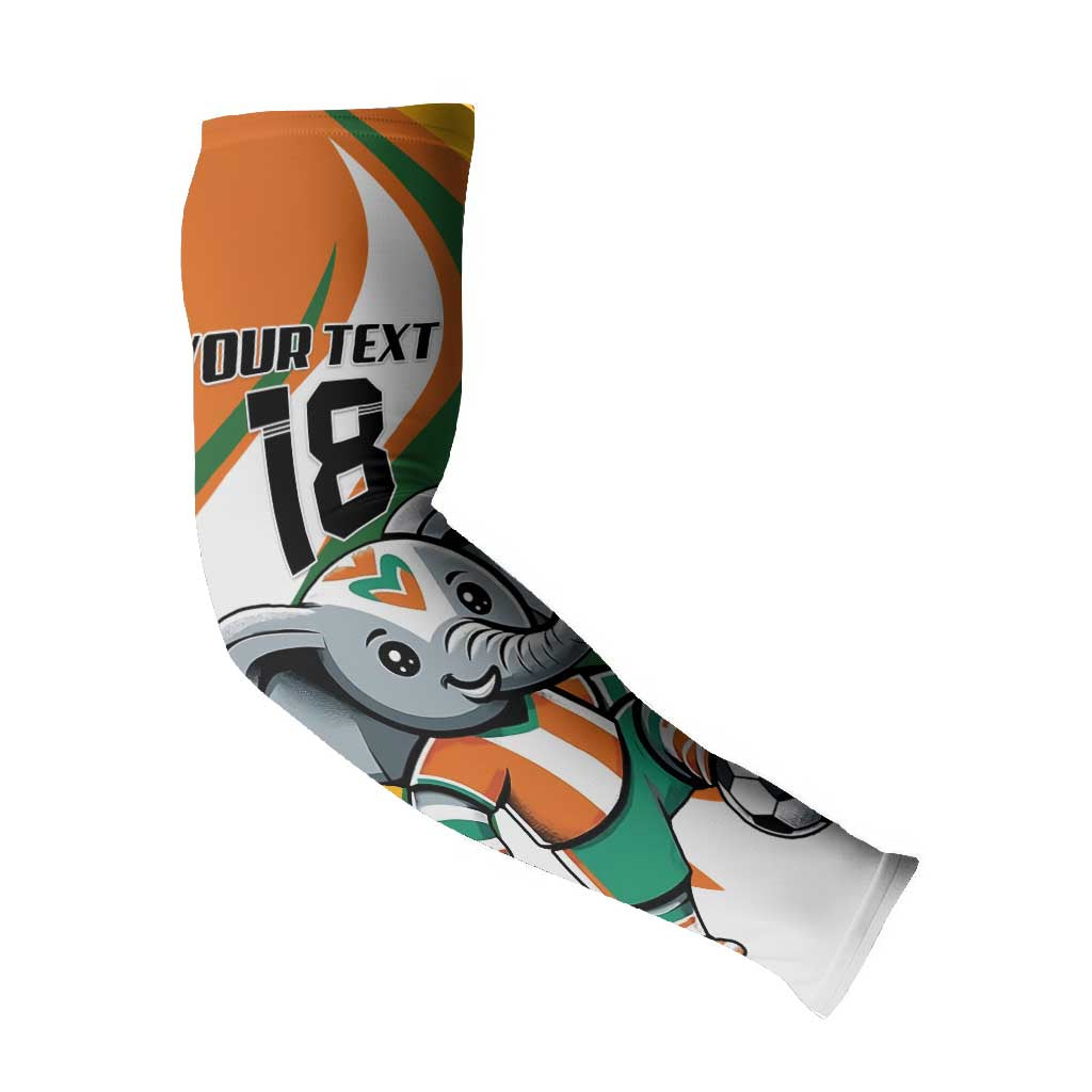 Custom Ivory Coast Football Arm Sleeves Les Elephants Mascot - African Pride