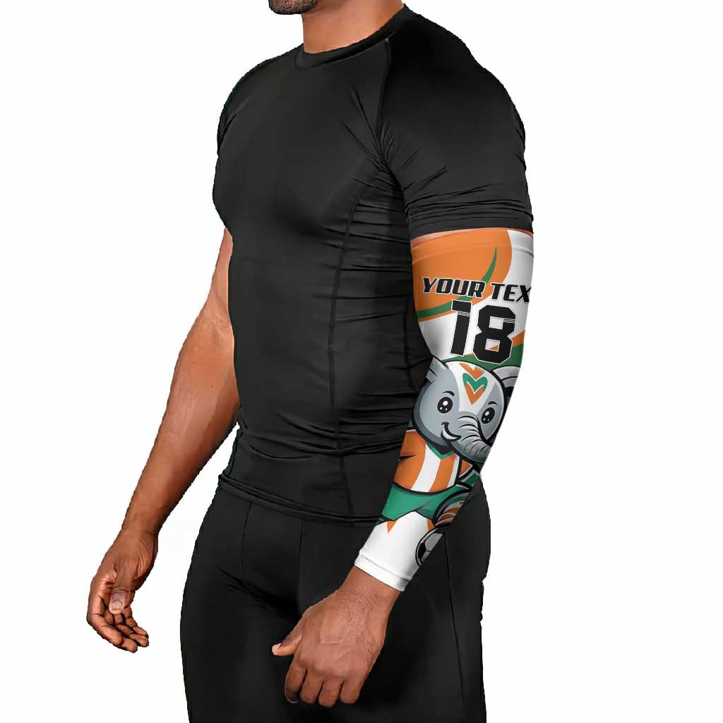 Custom Ivory Coast Football Arm Sleeves Les Elephants Mascot - African Pride