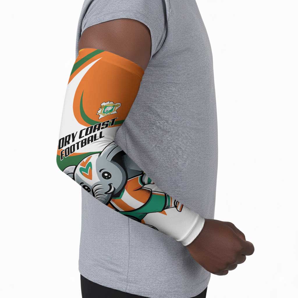 Custom Ivory Coast Football Arm Sleeves Les Elephants Mascot - African Pride