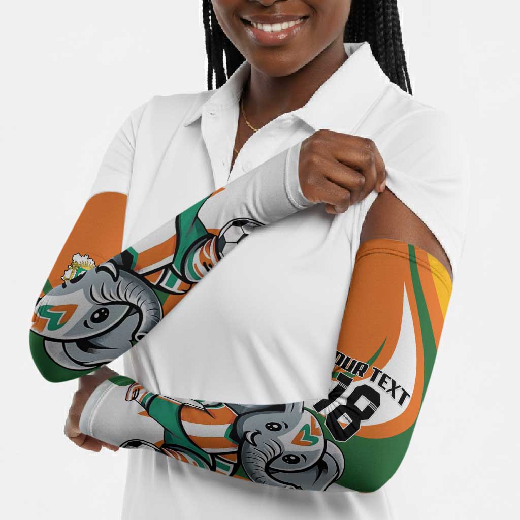Custom Ivory Coast Football Arm Sleeves Les Elephants Mascot - African Pride