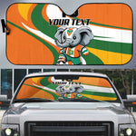 Custom Ivory Coast Football Auto Sun Shade Les Elephants Mascot - African Pride