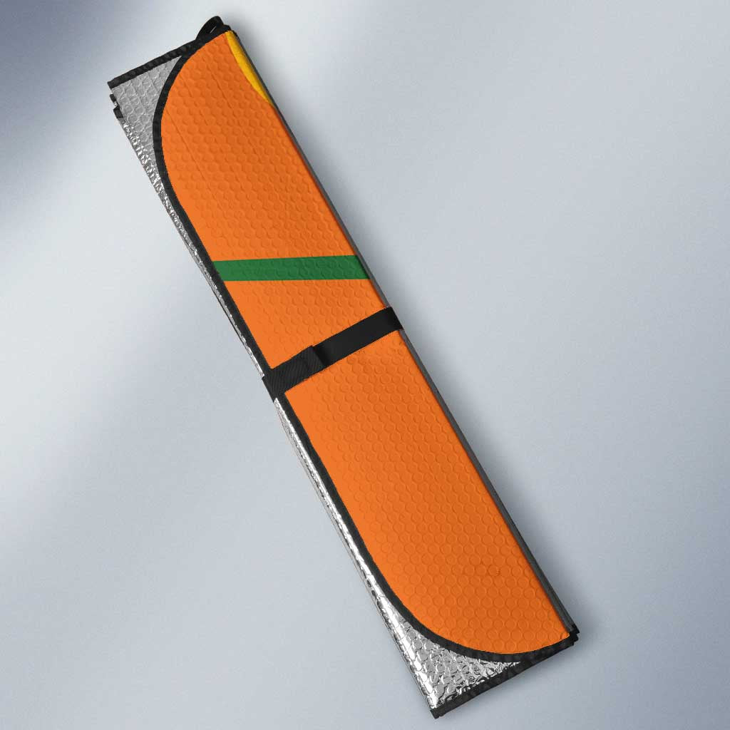 Custom Ivory Coast Football Auto Sun Shade Les Elephants Mascot - African Pride
