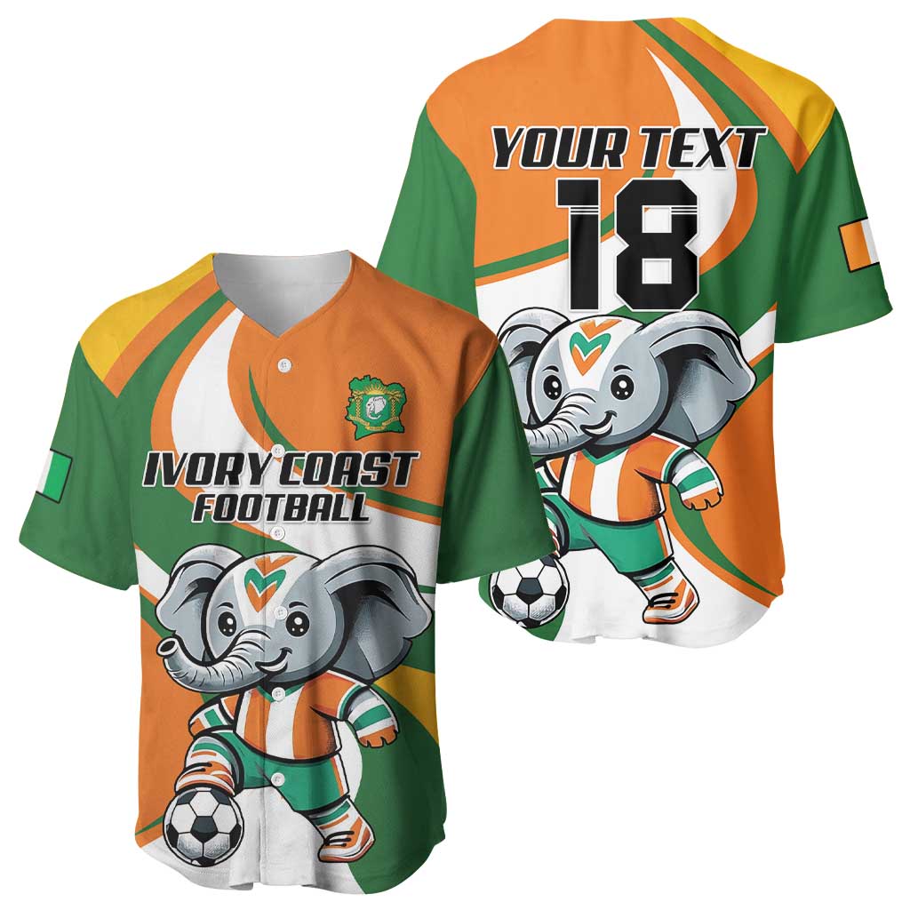 Custom Ivory Coast Football Baseball Jersey Les Elephants Mascot LT18