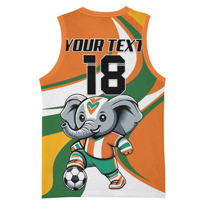 Custom Ivory Coast Football Basketball Jersey Les Elephants Mascot - African Pride