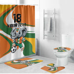 Custom Ivory Coast Football Bathroom Set Les Elephants Mascot - African Pride